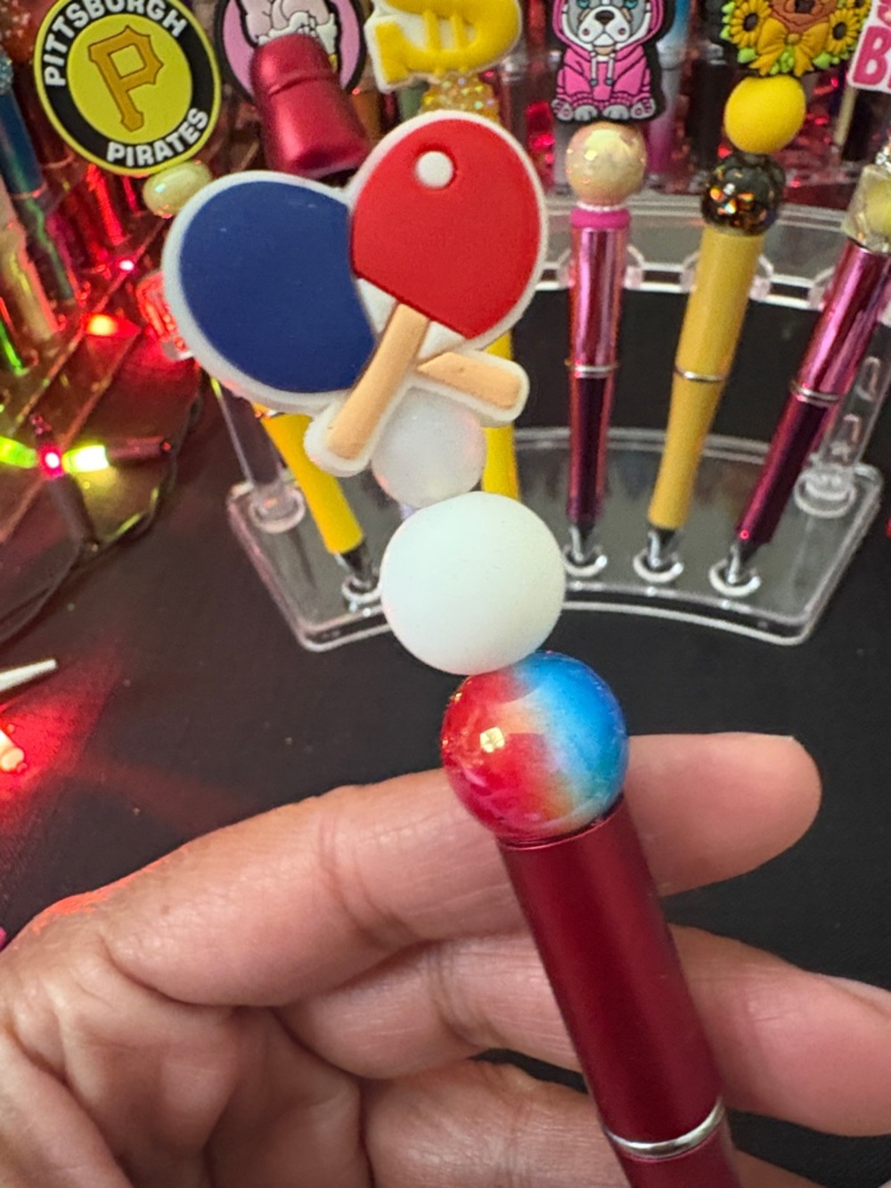 Table Tennis Pen Topper - Red/Blue/White